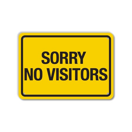 COVID Plastic Sign, Sorry No Visitors, 14x10